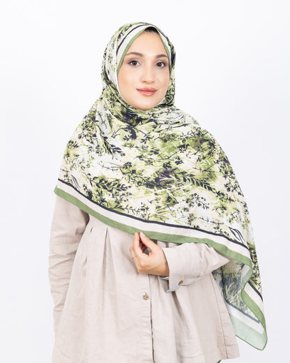 Soft Bambu Kraş Şal D037 Yeşil, 75 × 185 cm şal – görsel 3