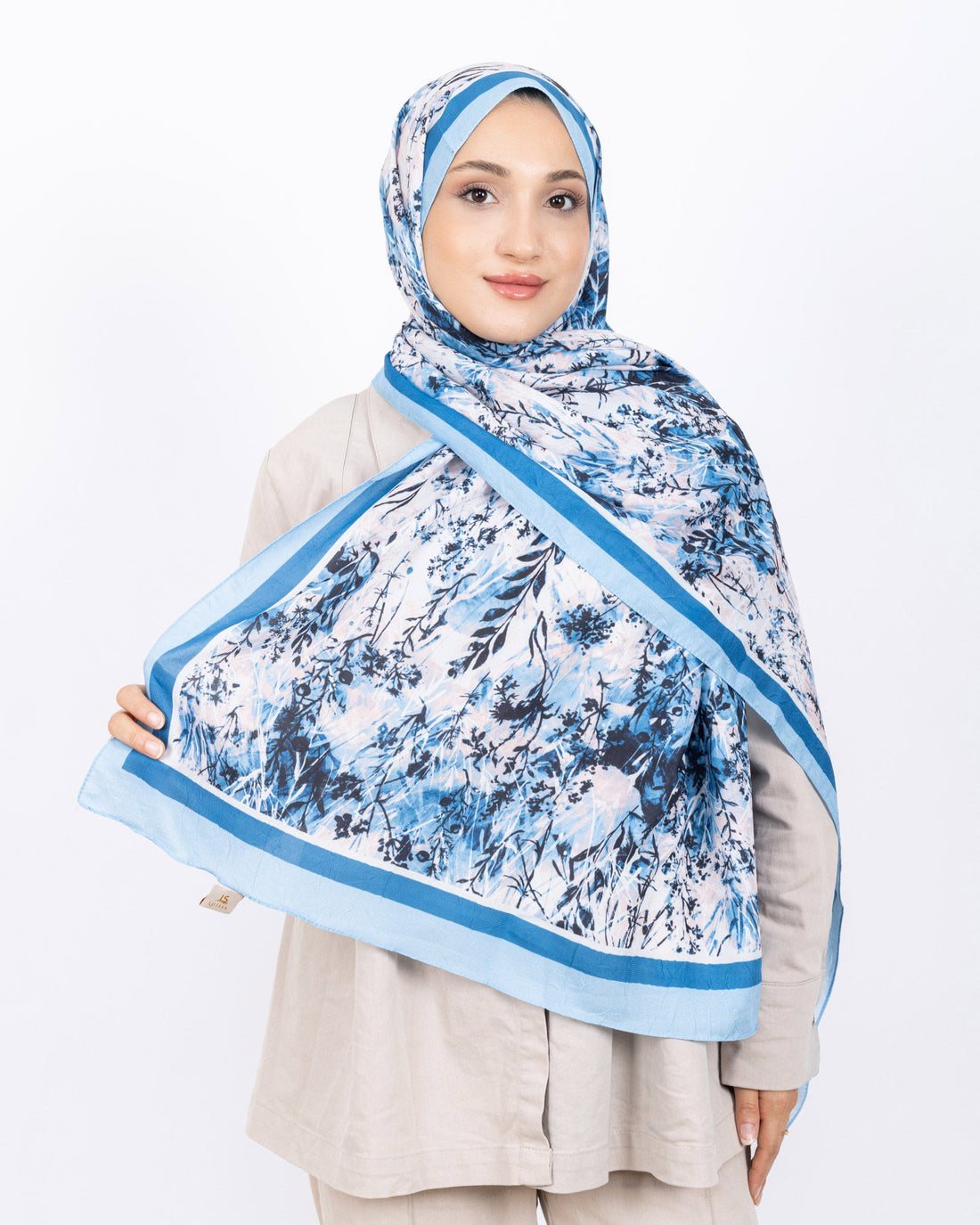 Soft Bambu Kraş Şal D037 Mavi, 75 × 185 cm şal – görsel 2