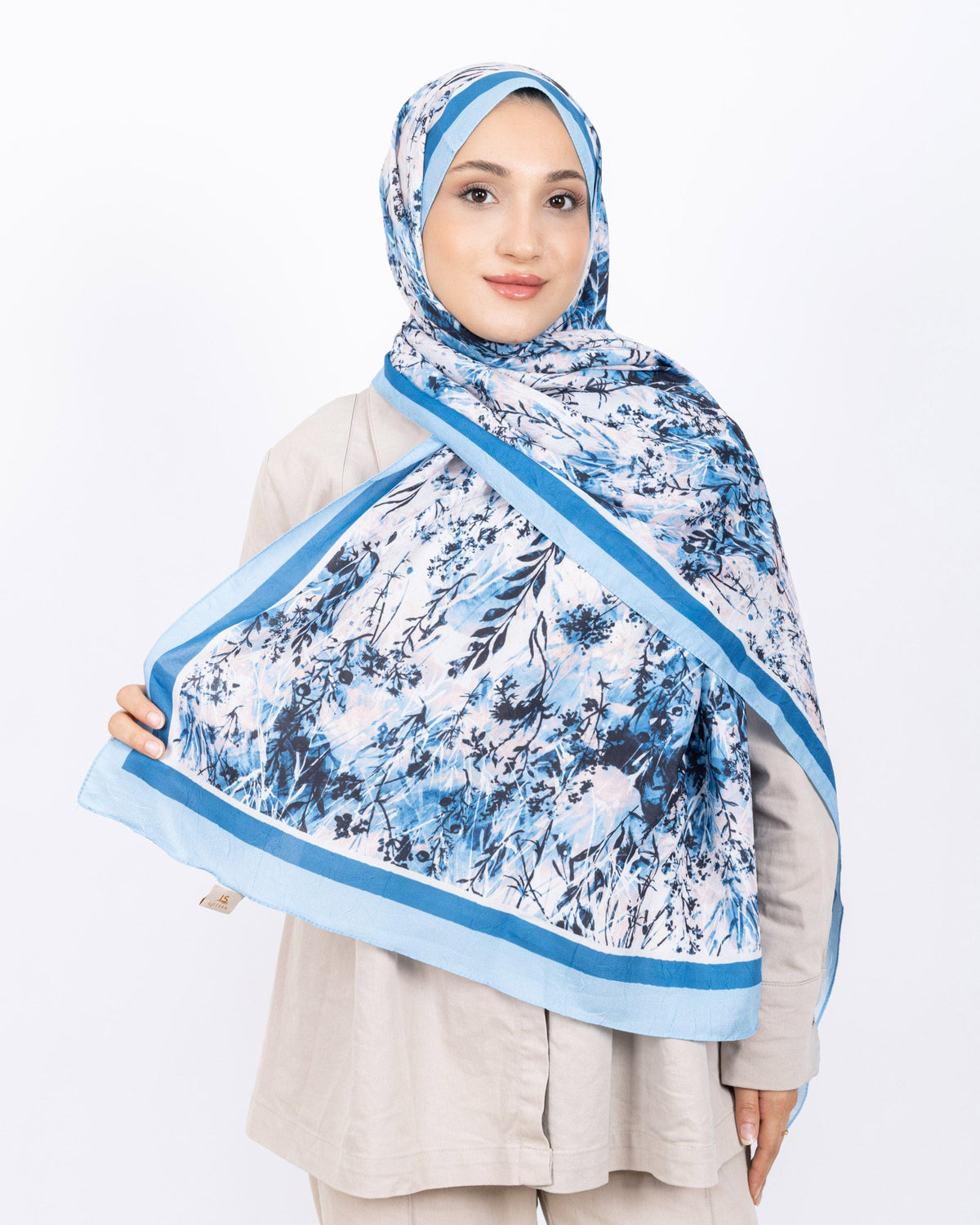 Soft Bambu Kraş Şal D037 Mavi, 75 × 185 cm şal – görsel 2