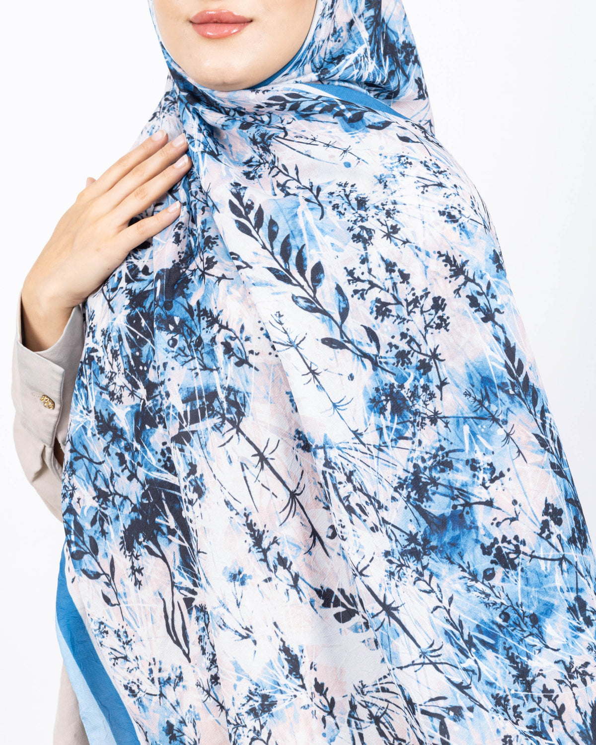 Soft Bambu Kraş Şal D037 Mavi, 75 × 185 cm şal – görsel 4