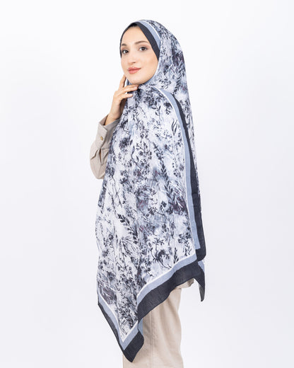 Soft Bambu Kraş Şal D037 Siyah-Gri, 75 × 185 cm şal – görsel 3