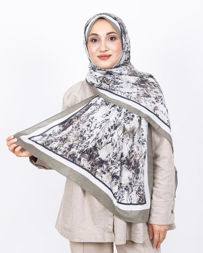 Soft Bambu Kraş Şal D037 Haki Yeşili, 75 × 185 cm şal – görsel 2