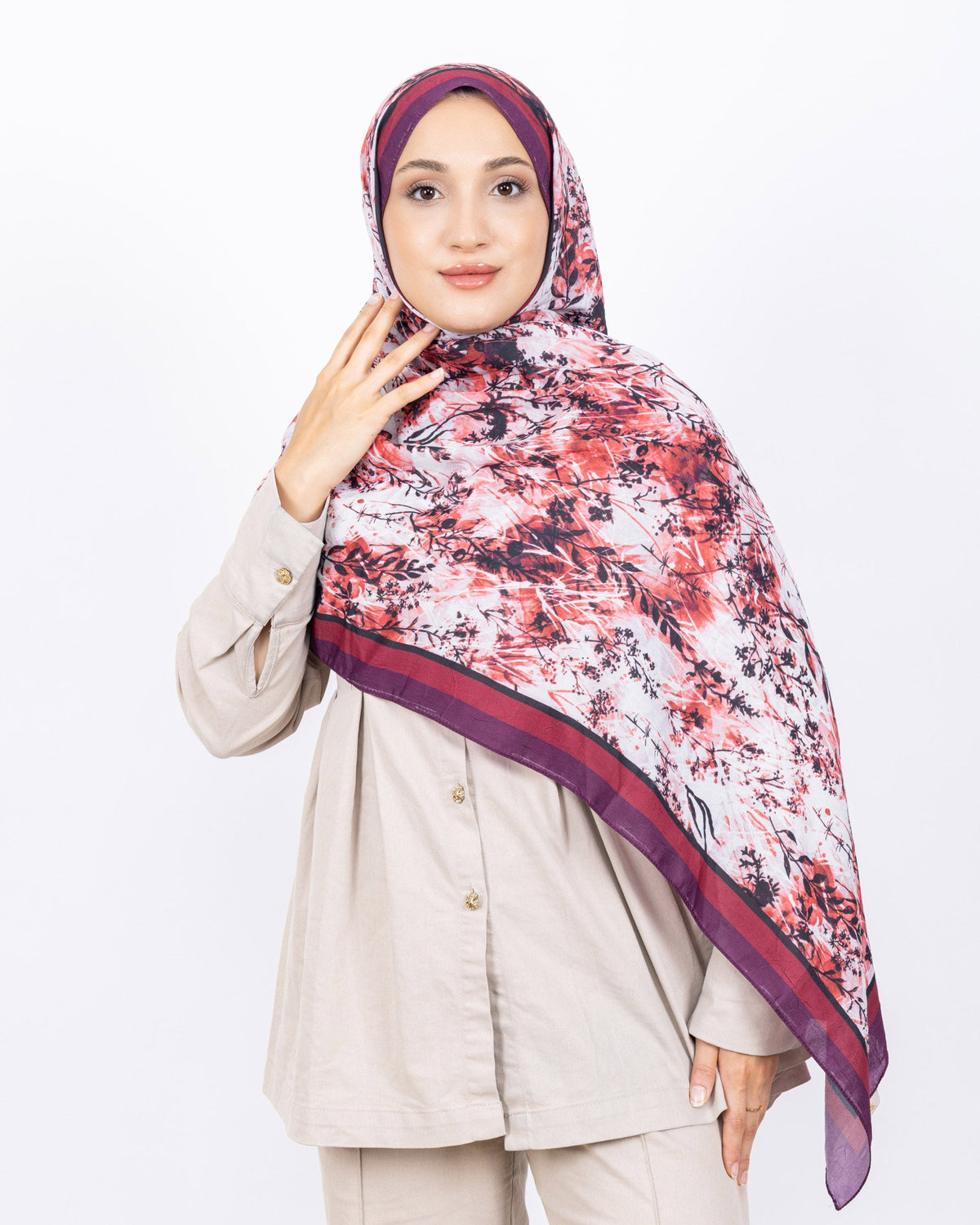 Soft Bambu Kraş Şal D037 Mor, 75 × 185 cm şal – görsel 3