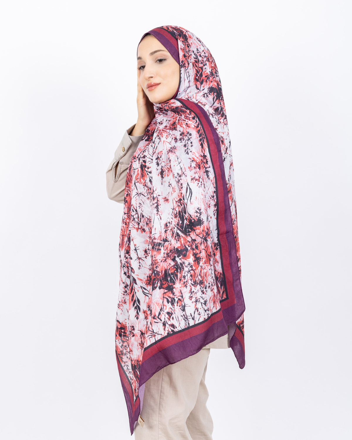 Soft Bambu Kraş Şal D037 Mor, 75 × 185 cm şal – görsel 1