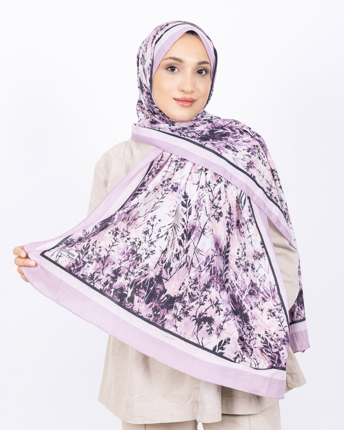 Soft Bambu Kraş Şal D037 Lila, 75 × 185 cm şal – görsel 1