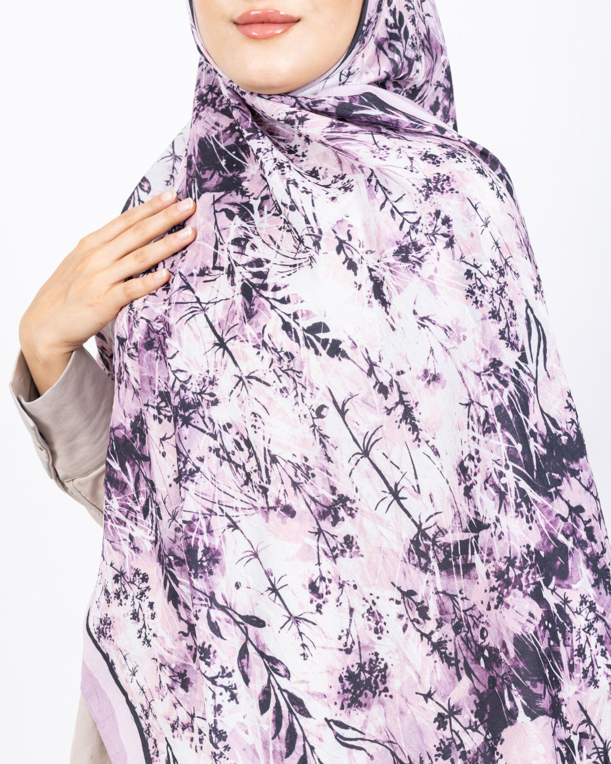 Soft Bambu Kraş Şal D037 Lila, 75 × 185 cm şal – görsel 4