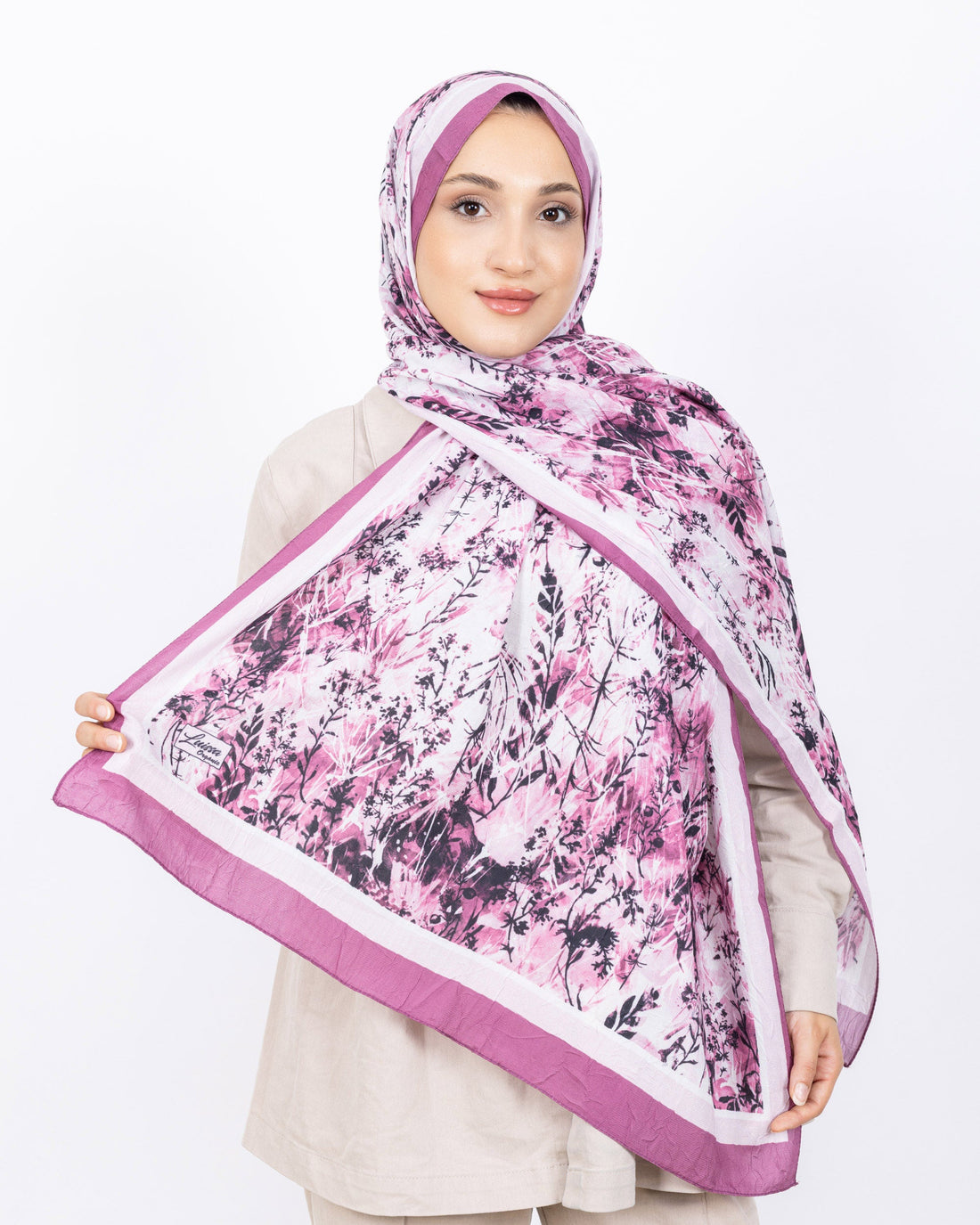 Soft Bambu Kraş Şal D037 Gül Kurusu, 75 × 185 cm şal – görsel 1