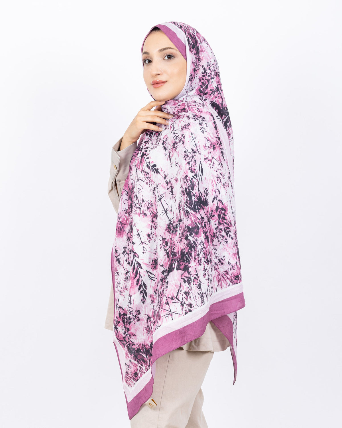 Soft Bambu Kraş Şal D037 Gül Kurusu, 75 × 185 cm şal – görsel 3