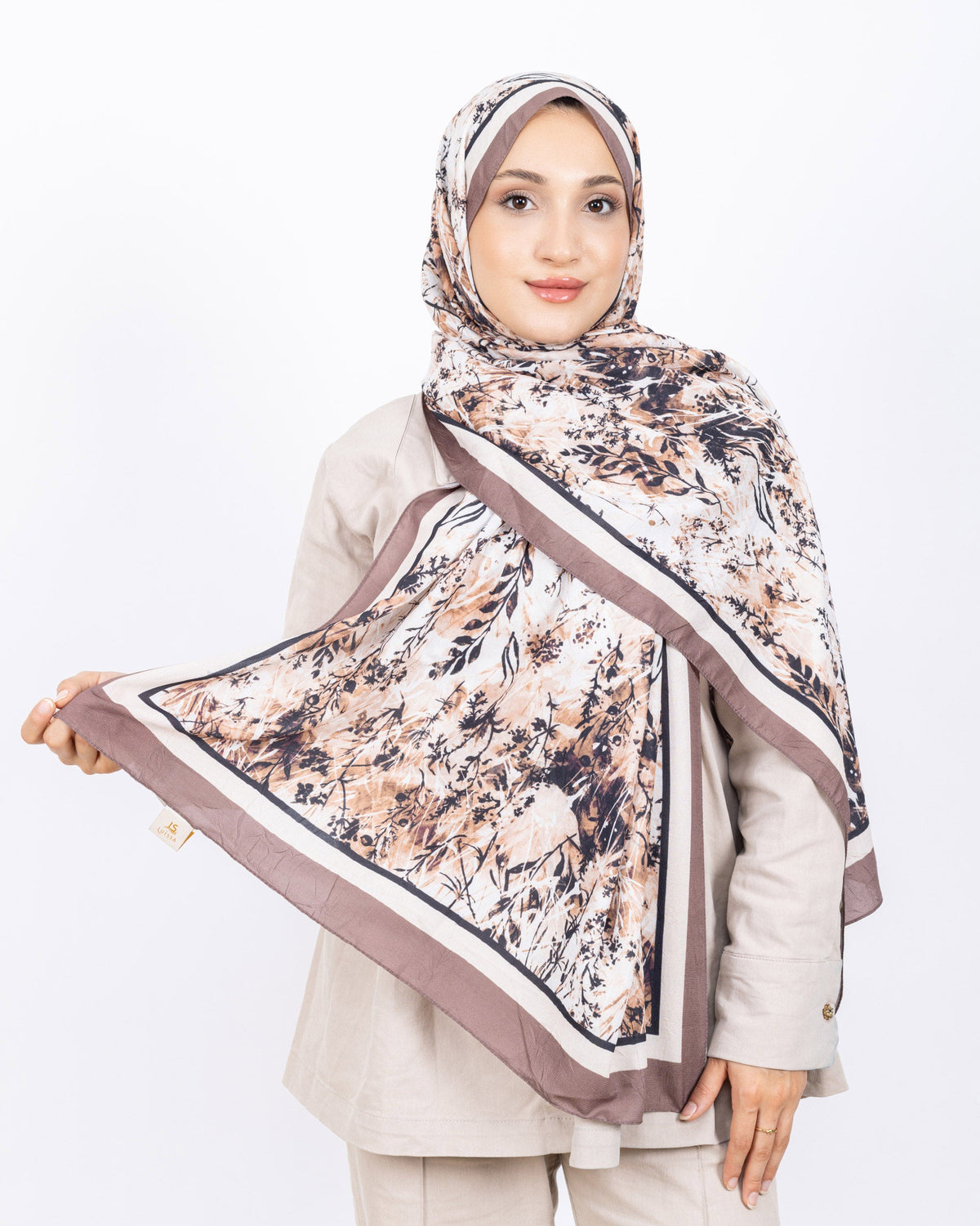 Soft Bambu Kraş Şal D037 Vizon, 75 × 185 cm şal – görsel 2