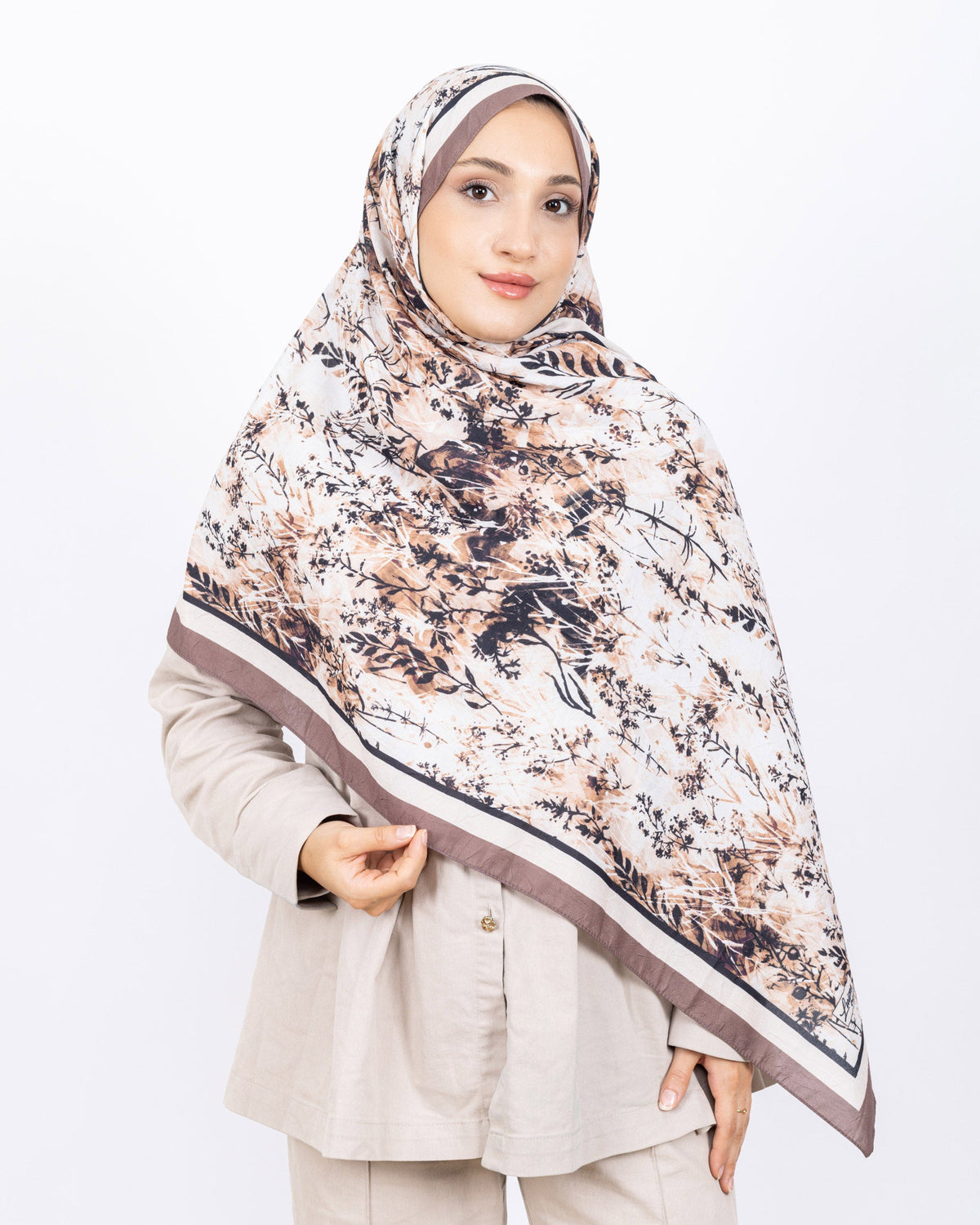 Soft Bambu Kraş Şal D037 Vizon, 75 × 185 cm şal – görsel 3