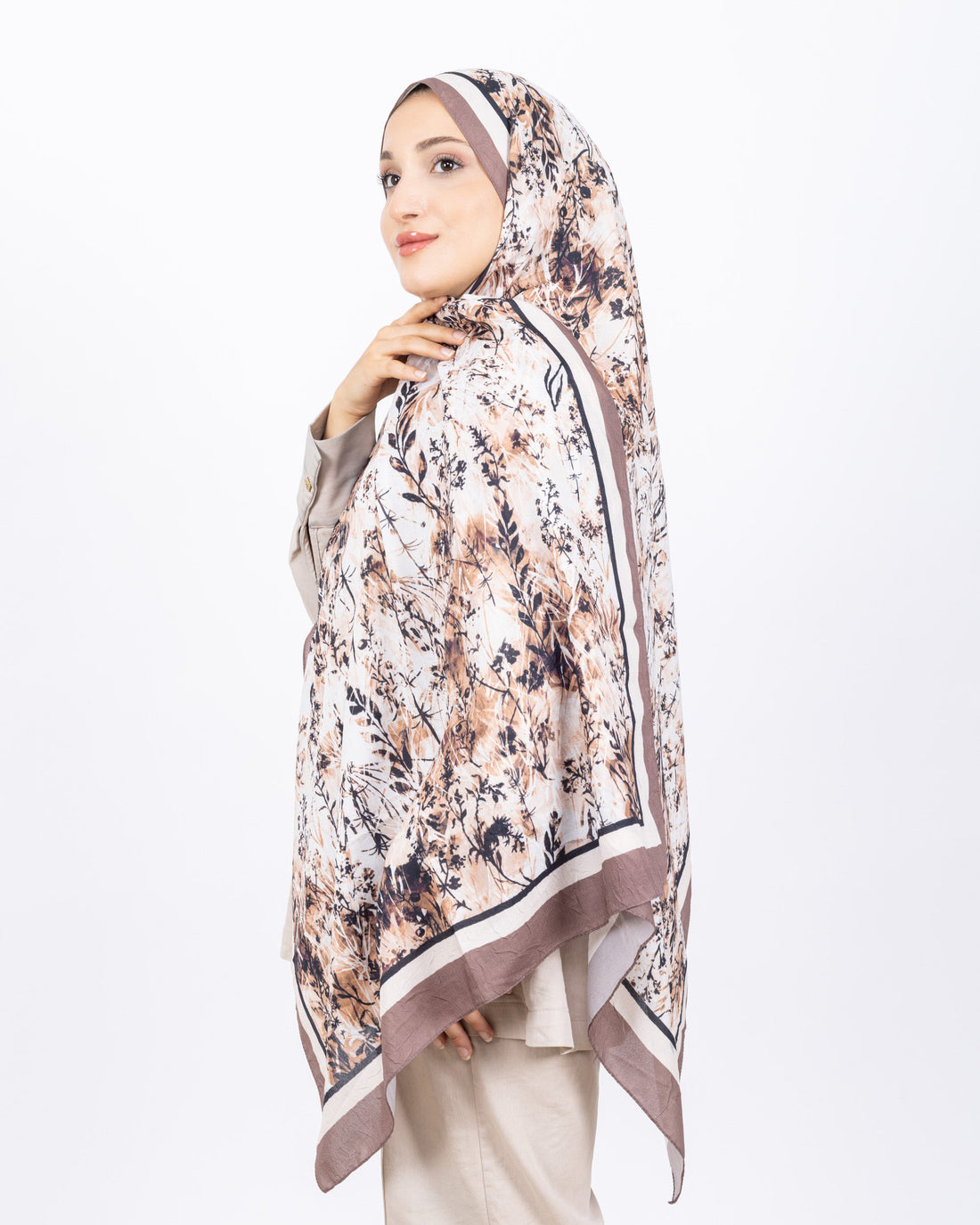 Soft Bambu Kraş Şal D037 Vizon, 75 × 185 cm şal – görsel 1