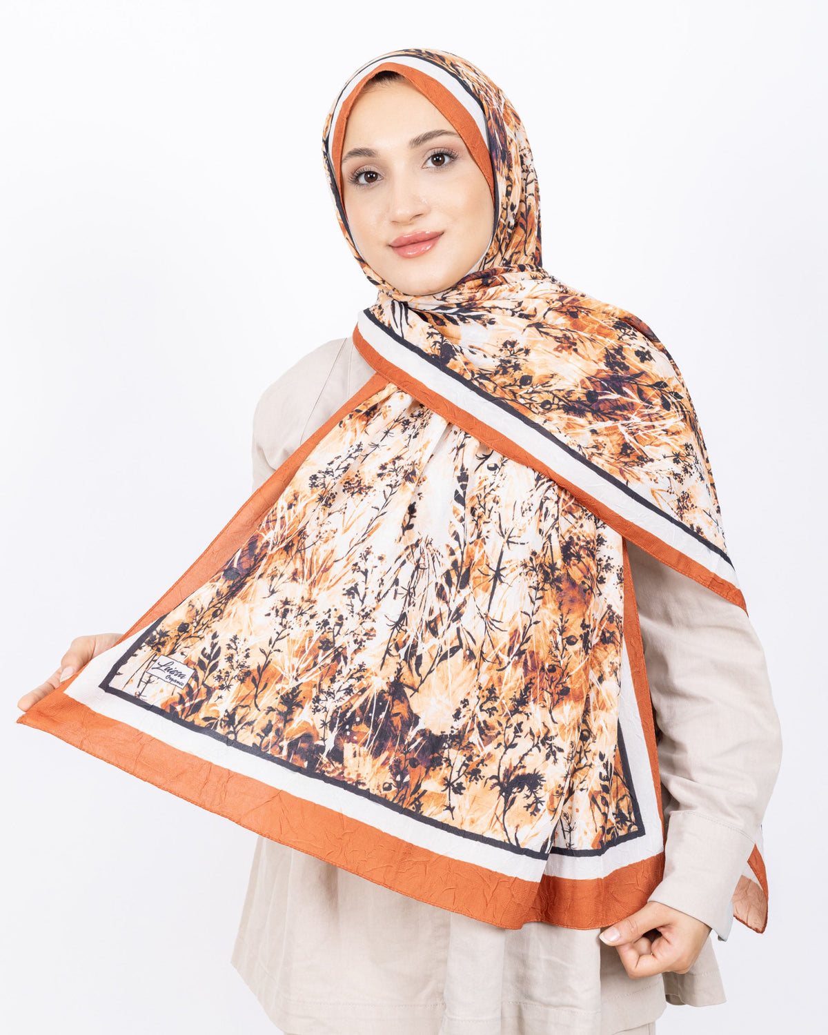 Soft Bambu Kraş Şal D037 Kiremit, 75 × 185 cm şal – görsel 2