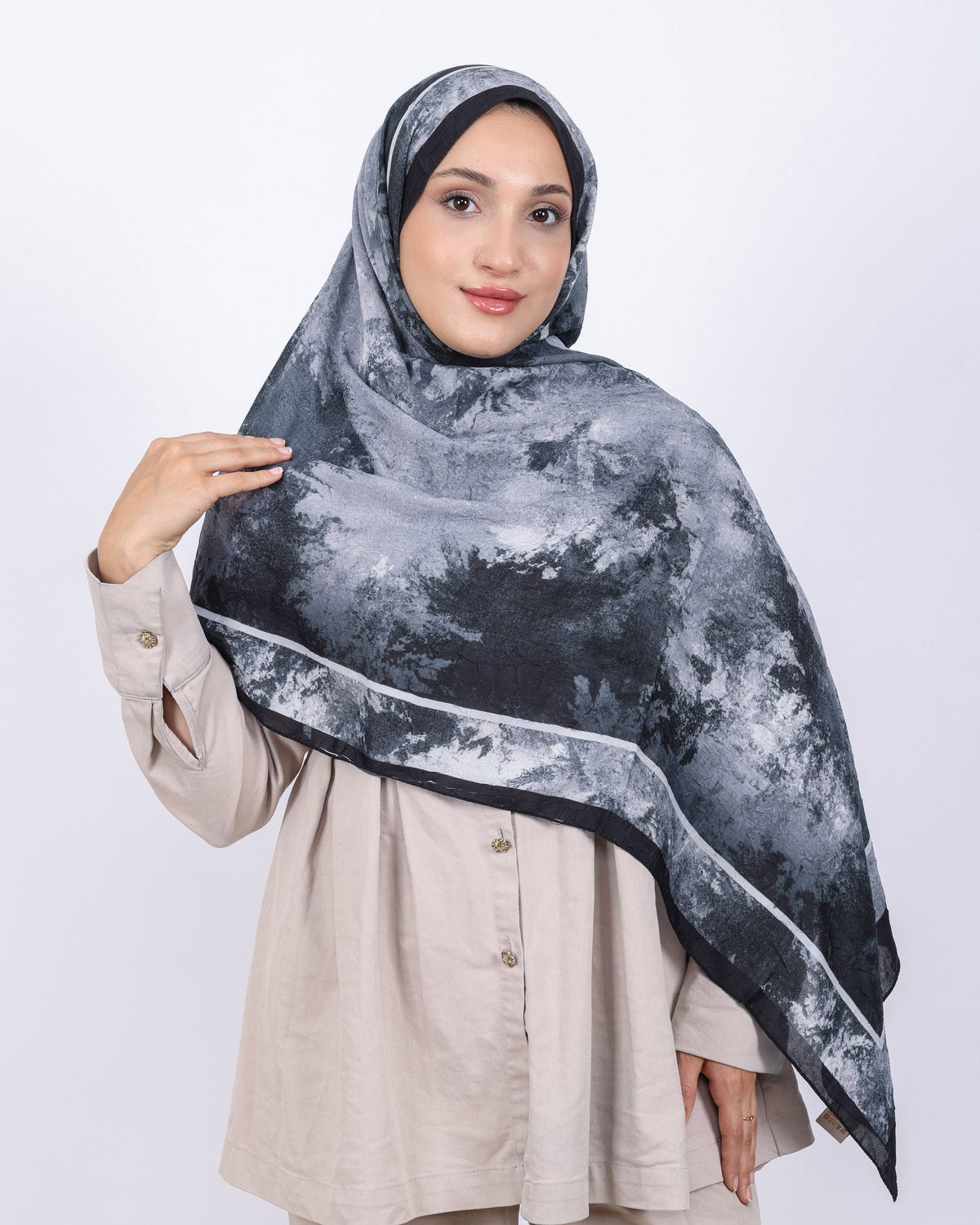 Soft Bambu Kraş Şal D038 Siyah, 75 × 185 cm şal – görsel 1