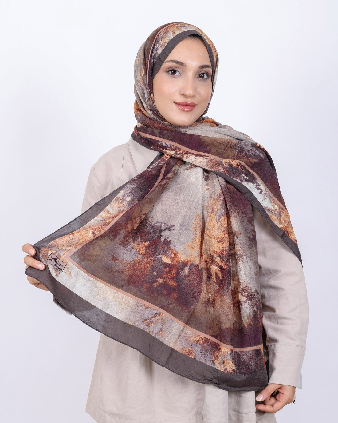 Soft Bambu Kraş Şal D038 Koyu Vizon, 75 × 185 cm şal – görsel 2