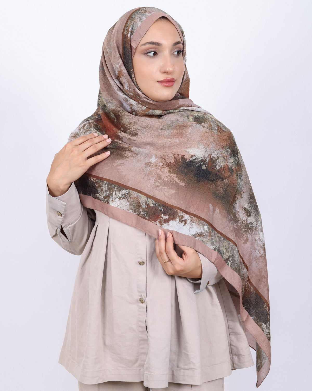Soft Bambu Kraş Şal D038 Somon, 75 × 185 cm şal – görsel 3
