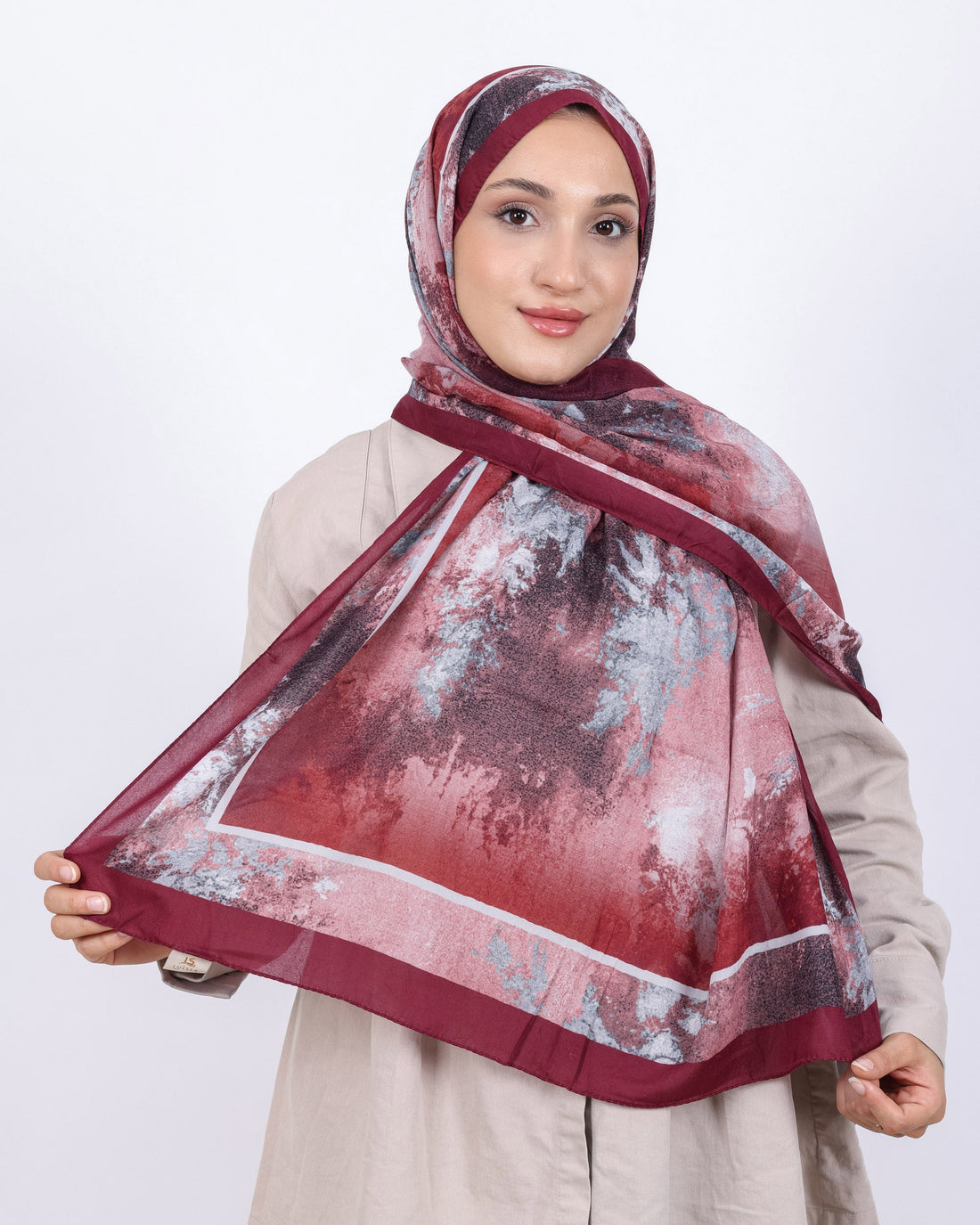 Soft Bambu Kraş Şal D038 Bordo, 75 × 185 cm şal – görsel 1