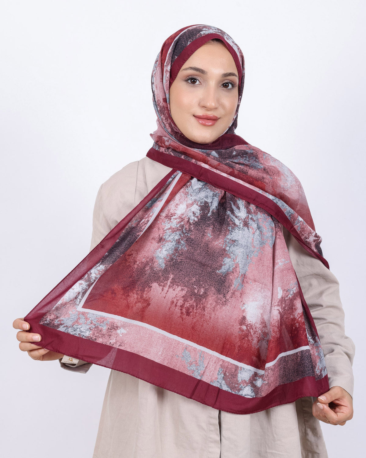 Soft Bambu Kraş Şal D038 Bordo, 75 × 185 cm şal – görsel 1