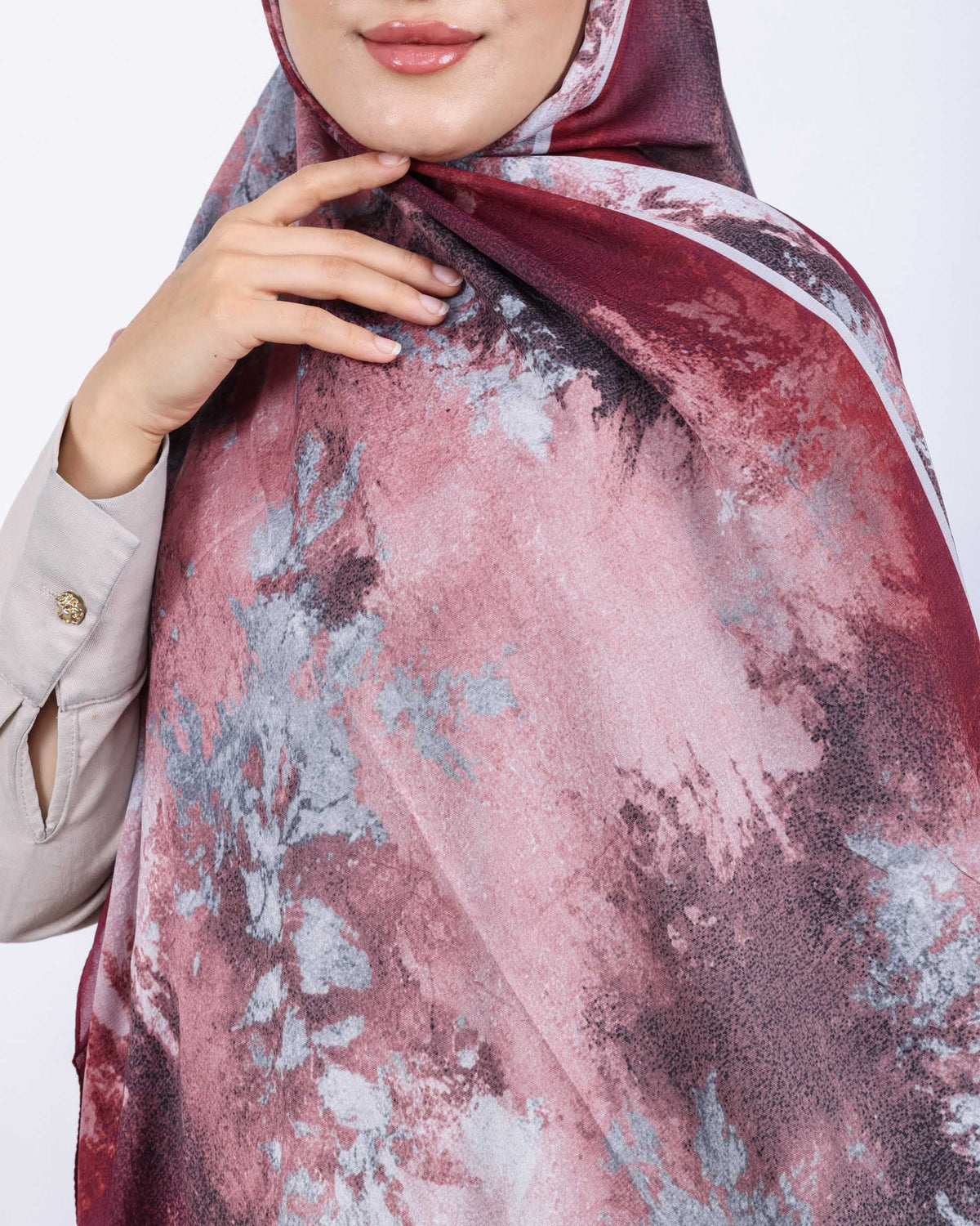 Soft Bambu Kraş Şal D038 Bordo, 75 × 185 cm şal – görsel 4