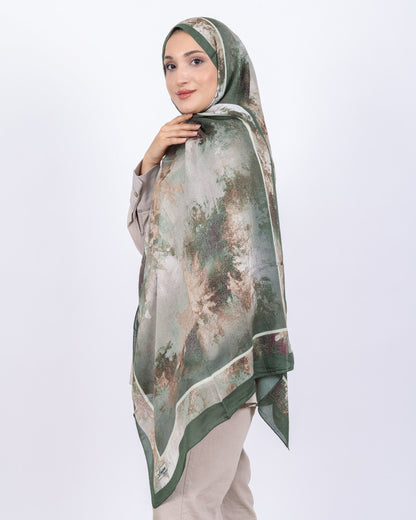 Soft Bambu Kraş Şal D038 Haki Yeşili, 75 × 185 cm şal – görsel 4