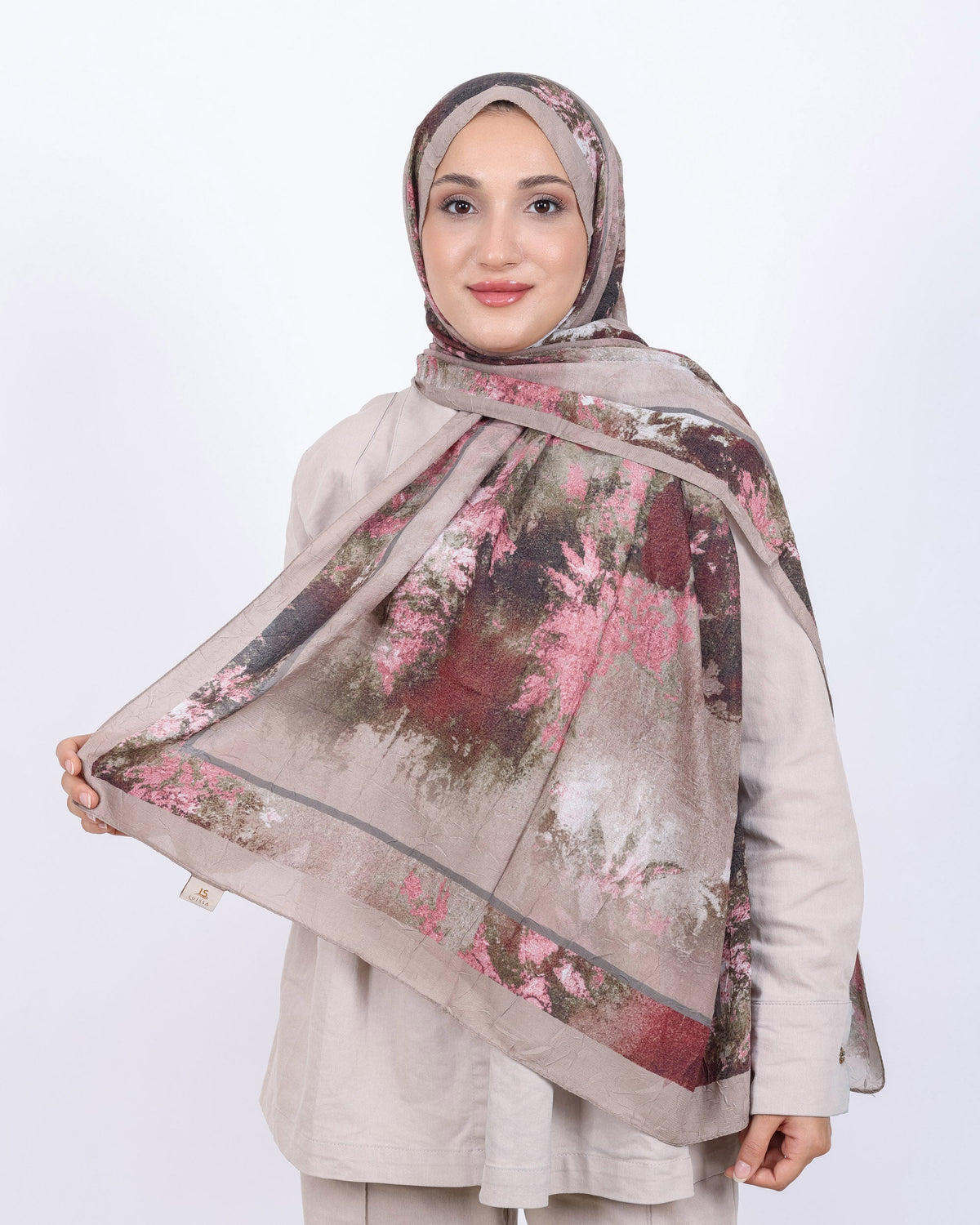 Soft Bambu Kraş Şal D038 Vizon, 75 × 185 cm şal – görsel 2