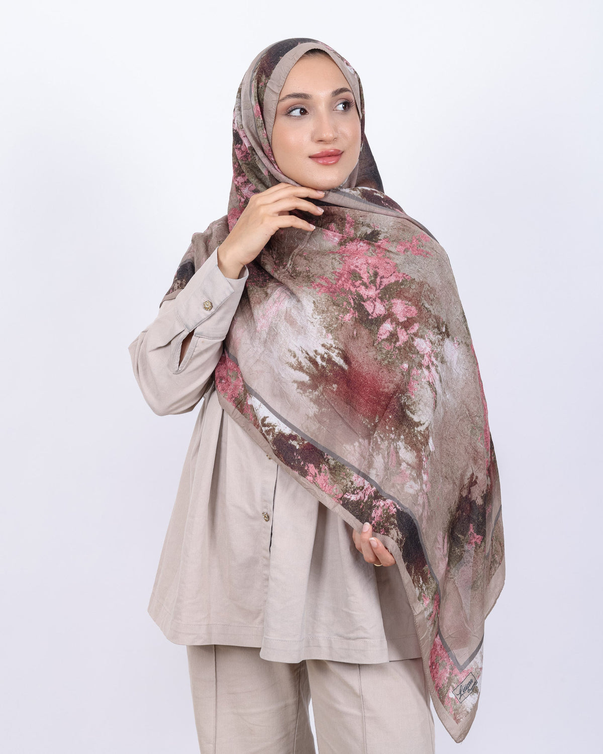 Soft Bambu Kraş Şal D038 Vizon, 75 × 185 cm şal – görsel 1