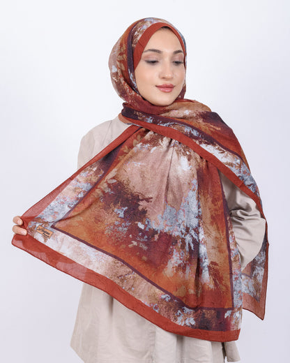Soft Bambu Kraş Şal D038 Kiremit, 75 × 185 cm şal – görsel 1