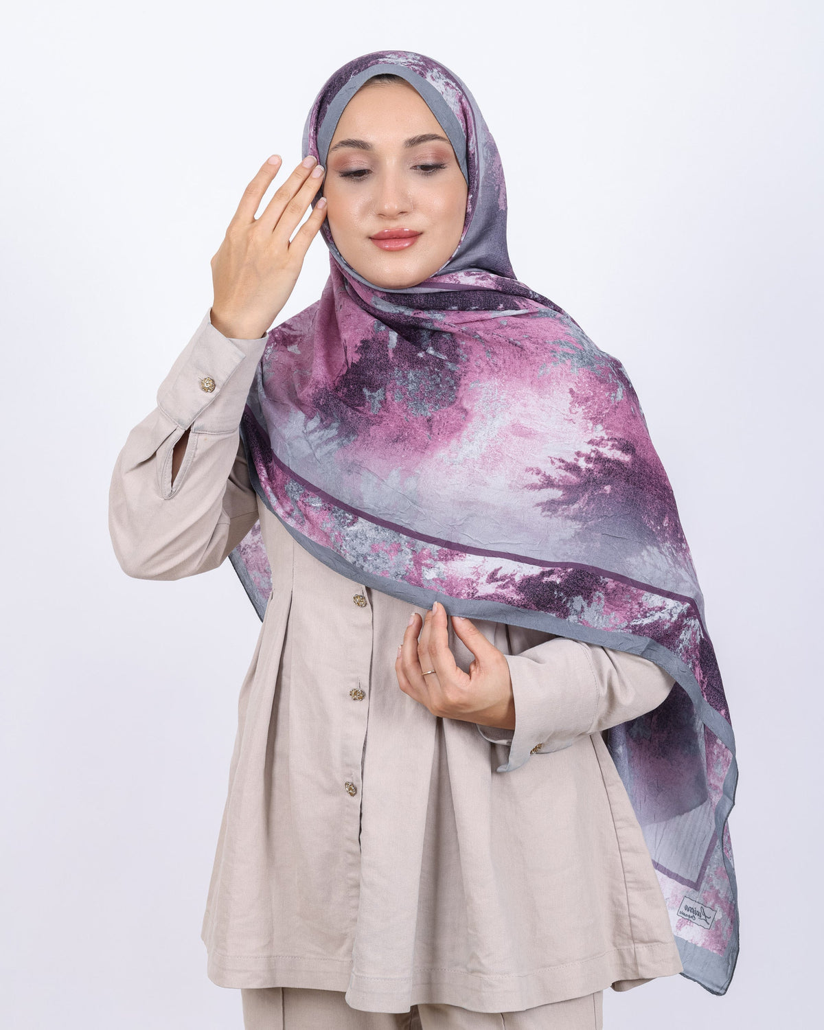 Soft Bambu Kraş Şal D038 Gri, 75 × 185 cm şal – görsel 3