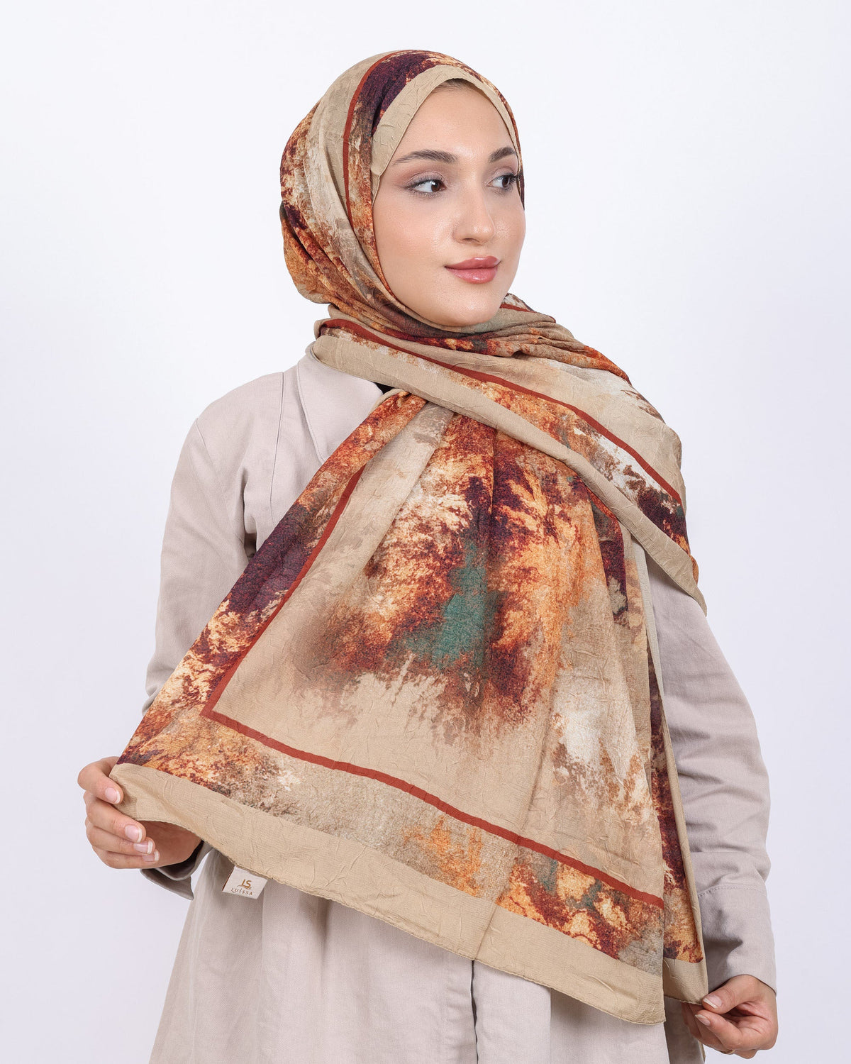 Soft Bambu Kraş Şal D038 Gold, 75 × 185 cm şal – görsel 2