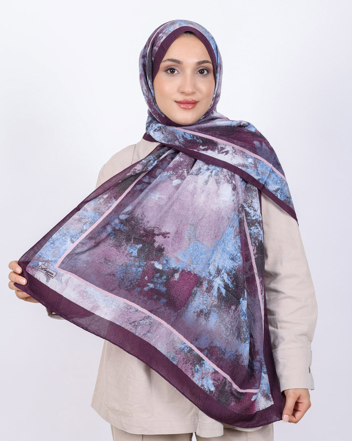Soft Bambu Kraş Şal D038 Mürdüm, 75 × 185 cm şal – görsel 2