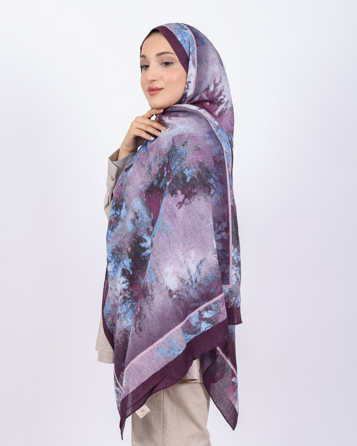Soft Bambu Kraş Şal D038 Mürdüm, 75 × 185 cm şal – görsel 1