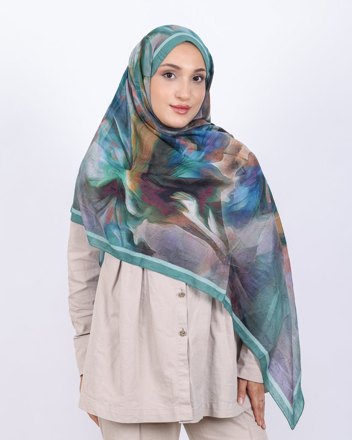 Soft Bambu Kraş Şal D039 Mint Yeşili, 75 × 185 cm şal – görsel 1