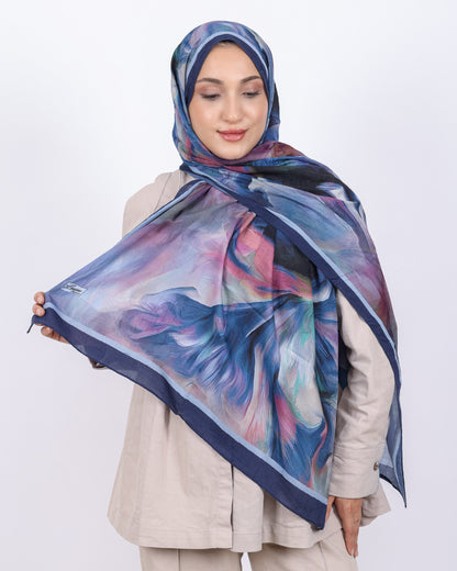 Soft Bambu Kraş Şal D039 Lacivert, 75 × 185 cm şal – görsel 2
