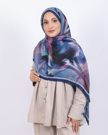 Soft Bambu Kraş Şal D039 Lacivert, 75 × 185 cm şal – görsel 3