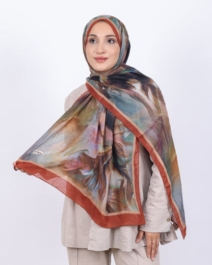Soft Bambu Kraş Şal D039 Kiremit, 75 × 185 cm şal – görsel 1