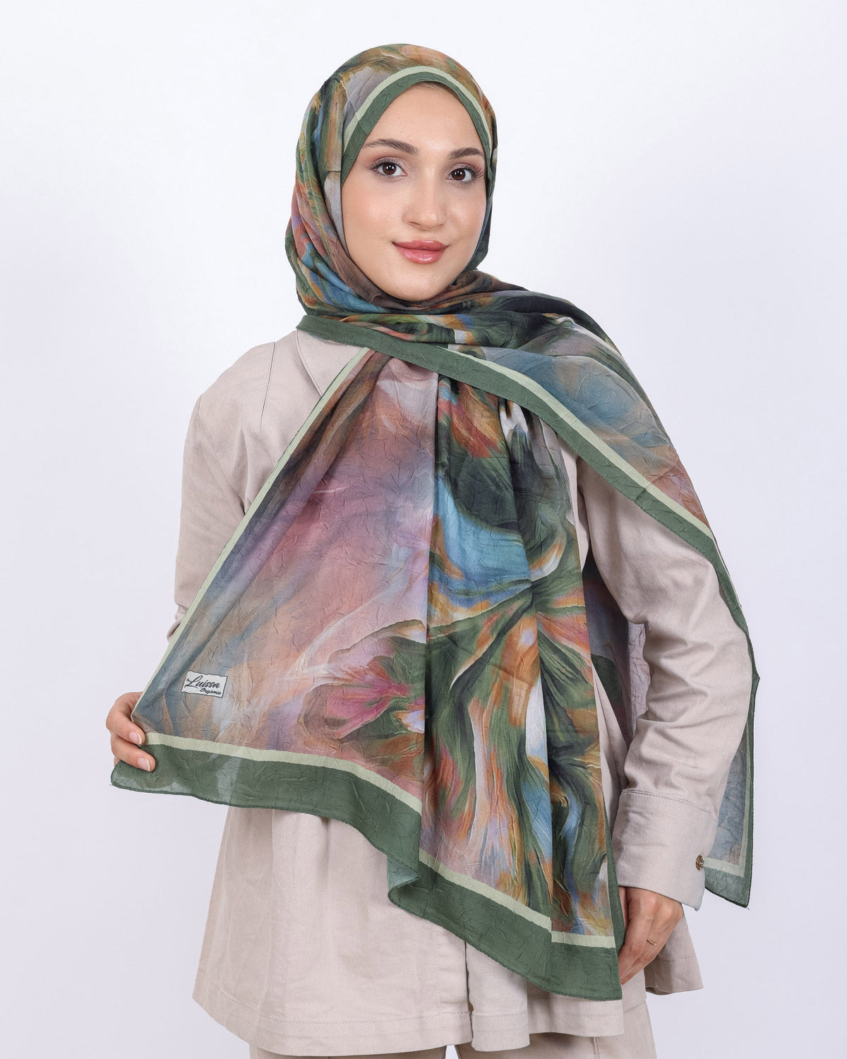 Soft Bambu Kraş Şal D039 Zümrüt Yeşili, 75 × 185 cm şal – görsel 1