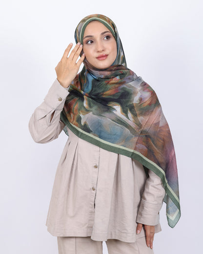 Soft Bambu Kraş Şal D039 Zümrüt Yeşili, 75 × 185 cm şal – görsel 2