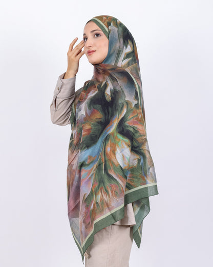 Soft Bambu Kraş Şal D039 Zümrüt Yeşili, 75 × 185 cm şal – görsel 3