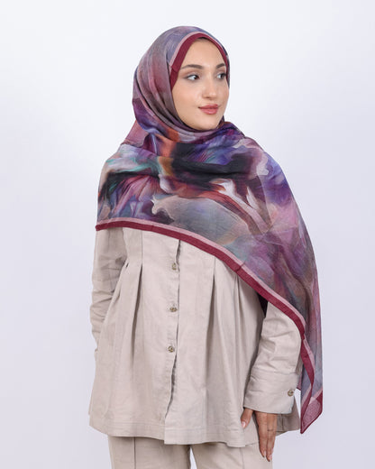 Soft Bambu Kraş Şal D039 Bordo, 75 × 185 cm şal – görsel 1