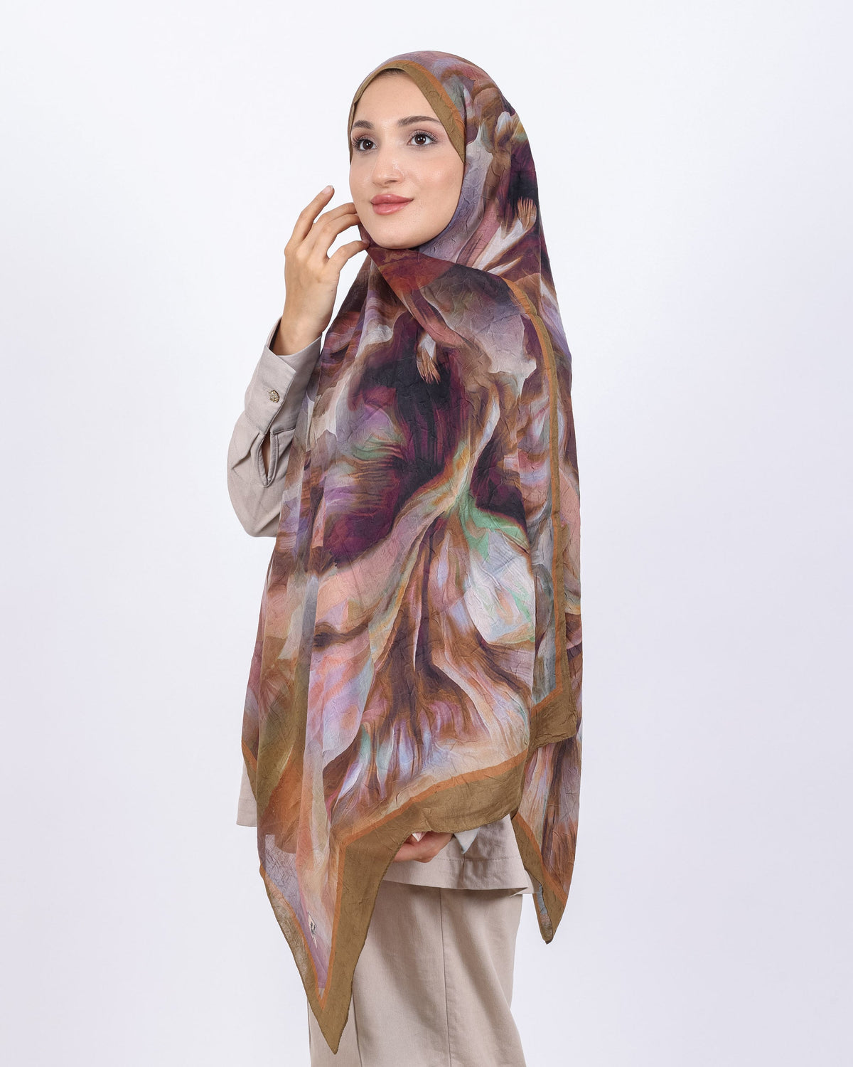Soft Bambu Kraş Şal D039 Hardal, 75 × 185 cm şal – görsel 1