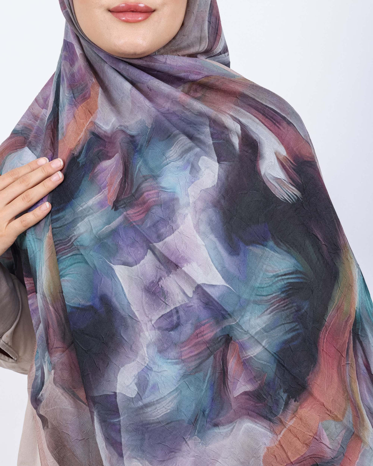 Soft Bambu Kraş Şal D039 Vizon, 75 × 185 cm şal – görsel 4
