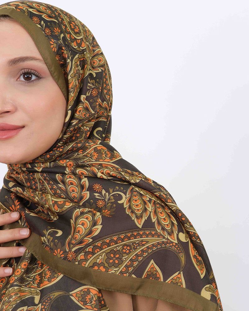 Soft Şal D057 Yağ Yeşili, 75 × 185 cm şal – görsel 3