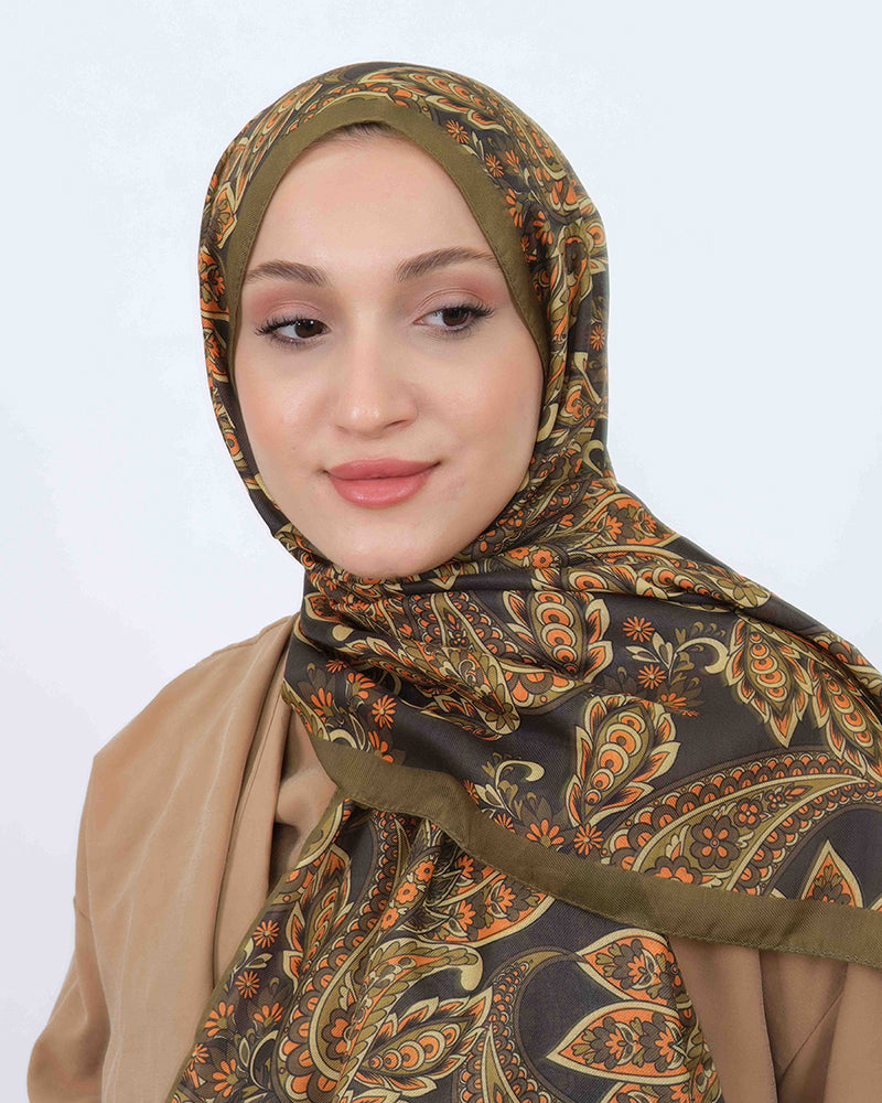 Soft Şal D057 Yağ Yeşili, 75 × 185 cm şal – görsel 4