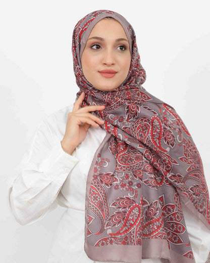 Soft Şal D057 Vizon-Kırmızı, 75 × 185 cm şal – görsel 3