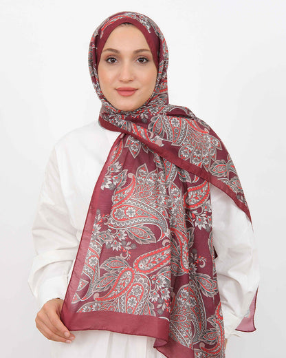 Soft Şal D057 Bordo, 75 × 185 cm şal – görsel 1