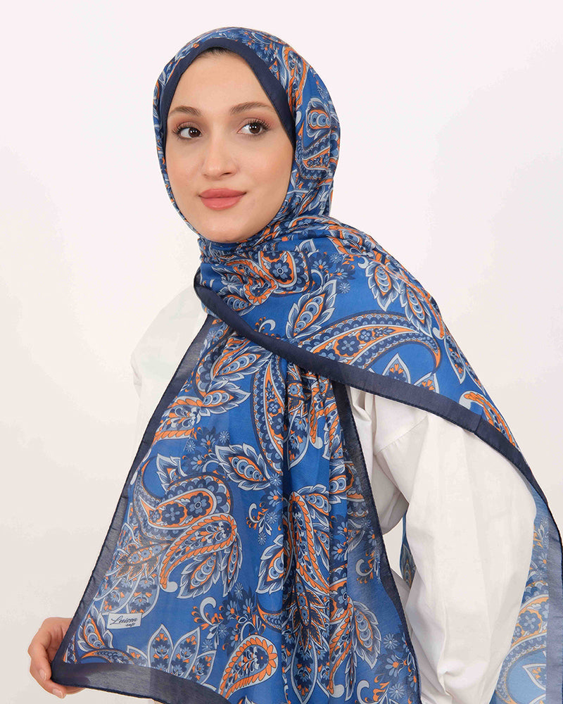 Soft Şal D057 Lacivert, 75 × 185 cm şal – görsel 1