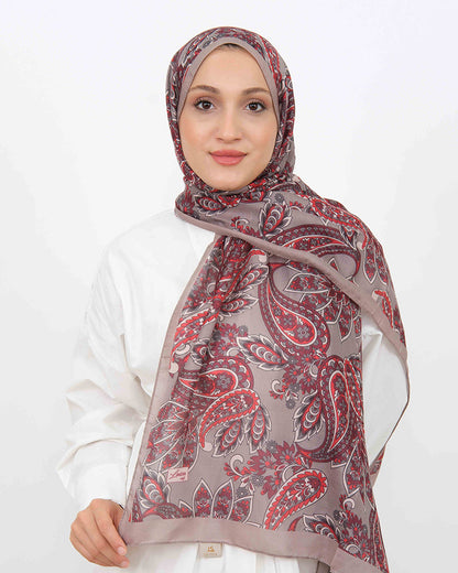 Soft Şal D057 Vizon-Bordo, 75 × 185 cm şal – görsel 2