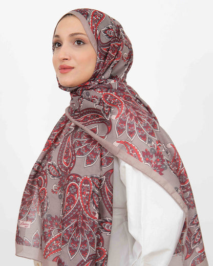 Soft Şal D057 Vizon-Bordo, 75 × 185 cm şal – görsel 3
