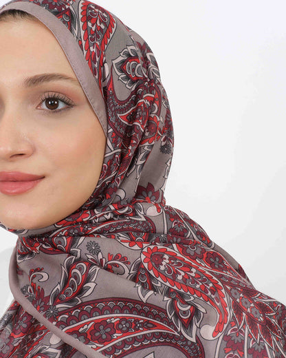 Soft Şal D057 Vizon-Bordo, 75 × 185 cm şal – görsel 4
