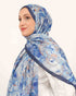 Soft Şal D058 Lacivert, çiçekli desenli, 75 × 185 cm şal – görsel 1