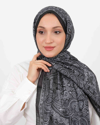 Soft Şal D059 Siyah, 75 × 185 cm şal – görsel 1